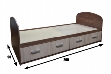 КРОВАТЬ ОДНОСПАЛЬНАЯ С ЯЩИКАМИ 0